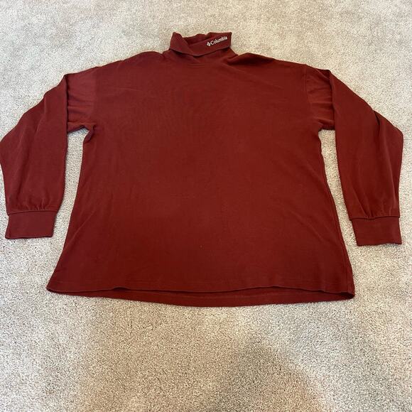 Vintage Men's Columbia Turtleneck Longsleeve Dark Red Size Large - Picture 7 of 9